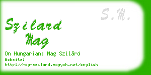 szilard mag business card